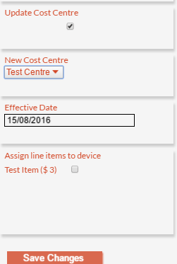 Assigning/Re-Assigning a Devices Cost Centre Assigning/Re-Assigning a Devices Cost Centre