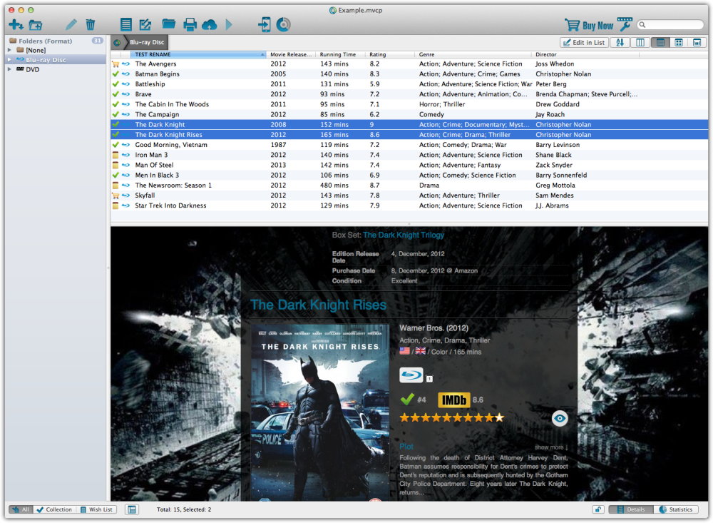 Editing Multiple Movies - Movie Collector for Mac - V19