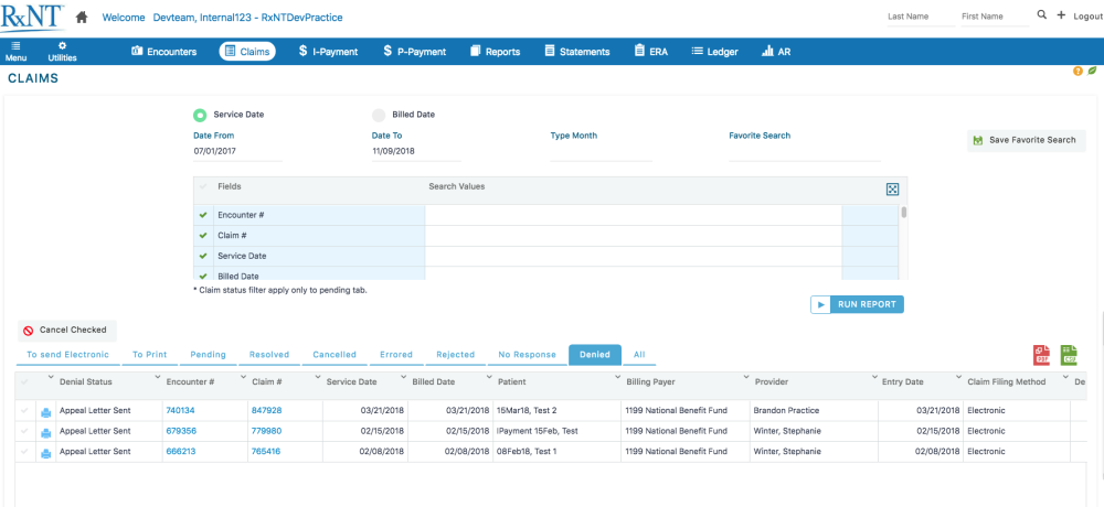 How to Manage Denied Claims - User Guide – RXNT Client Resolution Center