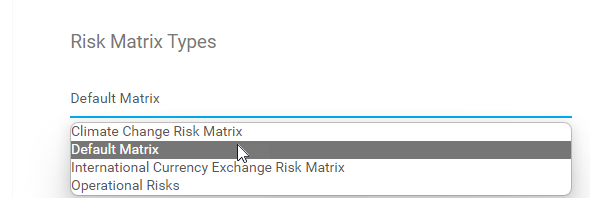 Select Risk Matrix Type