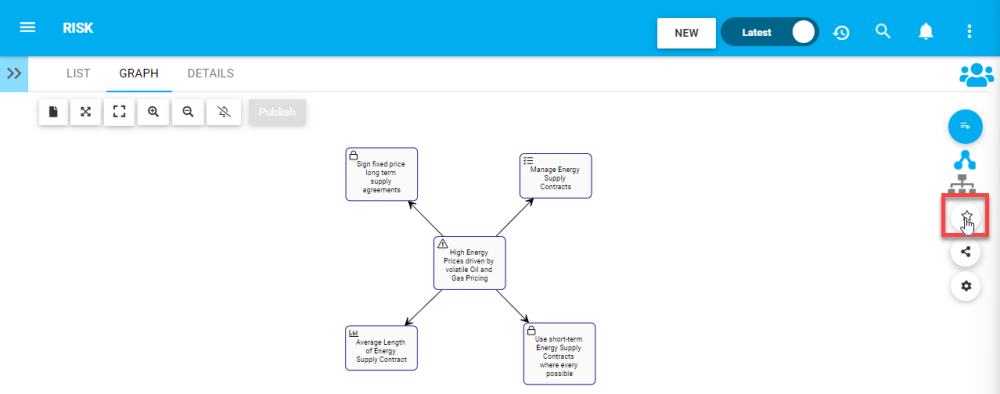Select a Risk Graph as a Favorite Toggling Risk graph as a Favorite