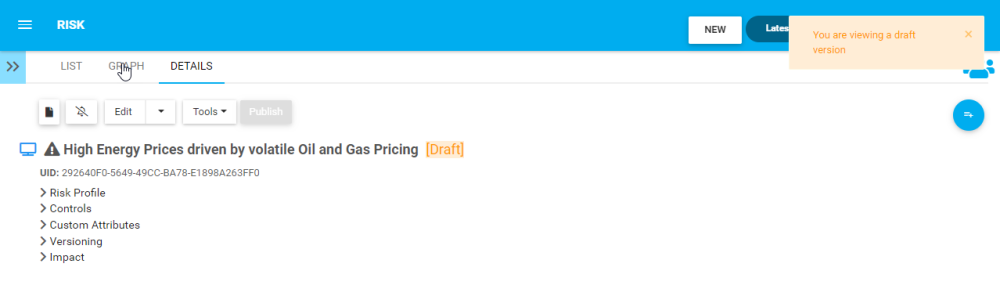Navigate from Details to Graph view Navigate to Graph view