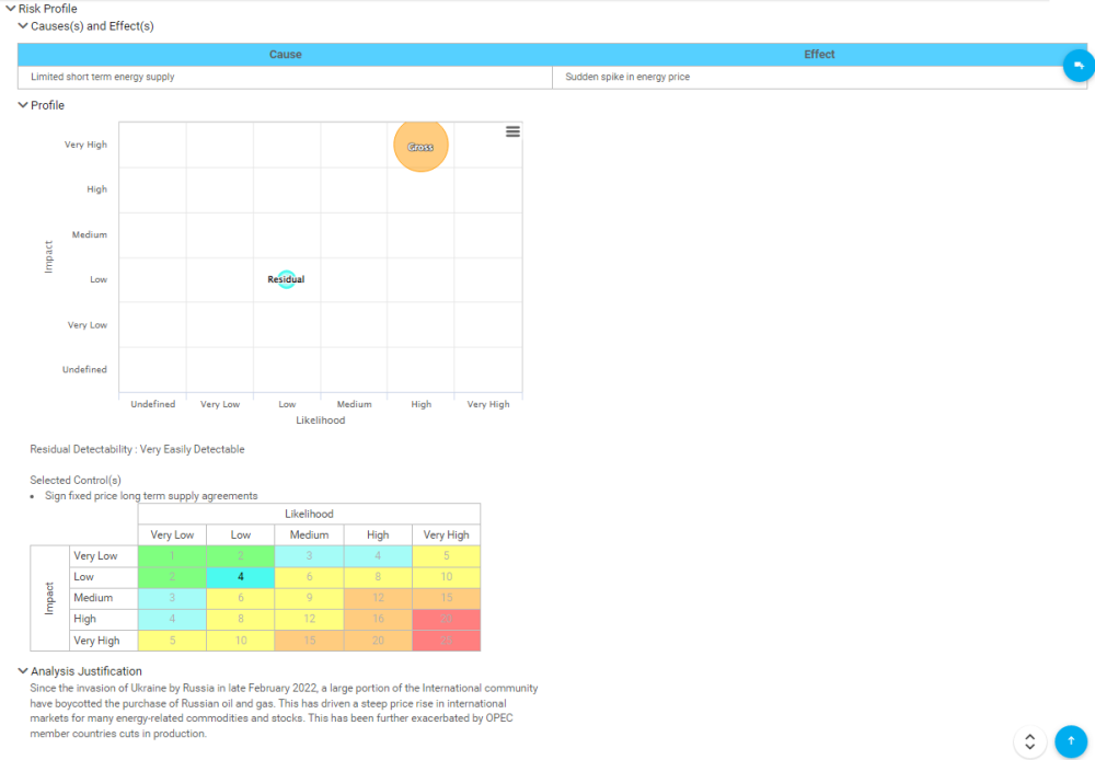 Risk Profile Example