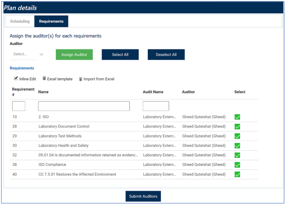 Assign Auditor(s) - Audit - #13