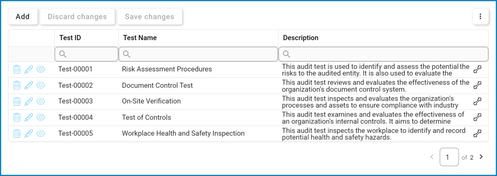 Test List - Audit - #11.1