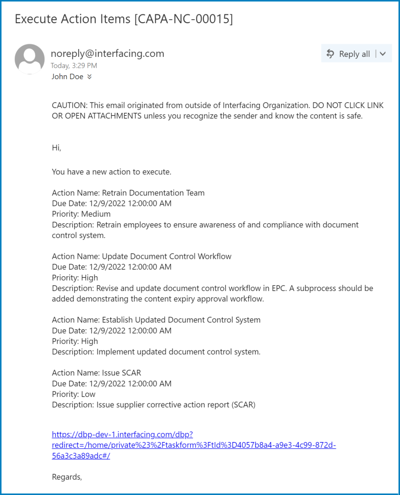 Execute Action Items - CAPA - #14