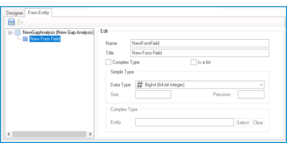 Form Entity Tab - DBP - Designer Manual - #14