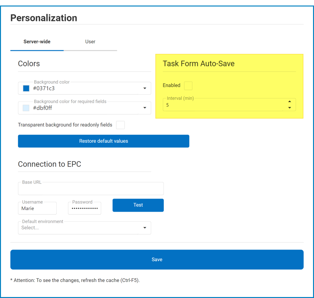 Forms – Auto-Save Task Forms - DBP - Designer Manual - #14.1