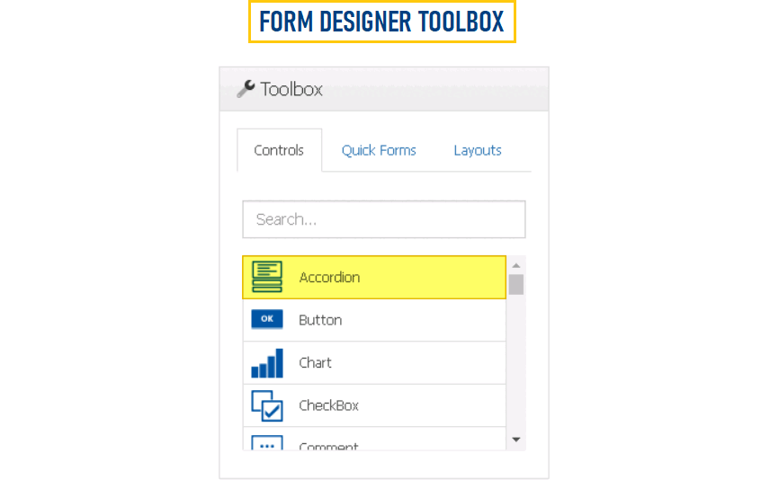 Form Designer New Accordion Control DBP Designer Manual 14.2