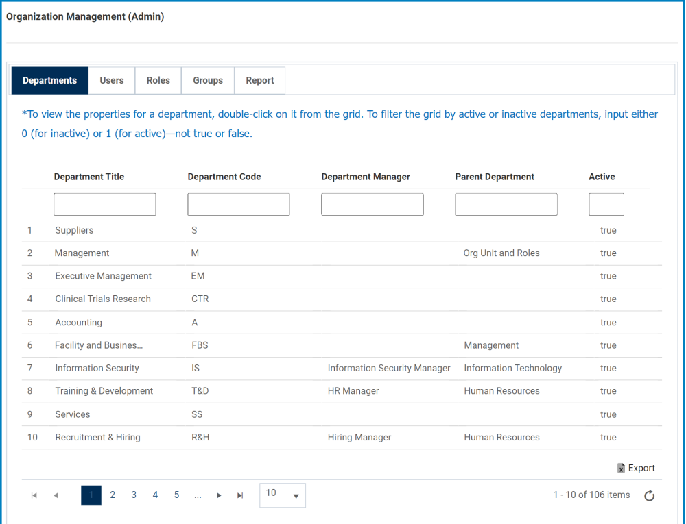 Departments - DBP - Admin Application - #10