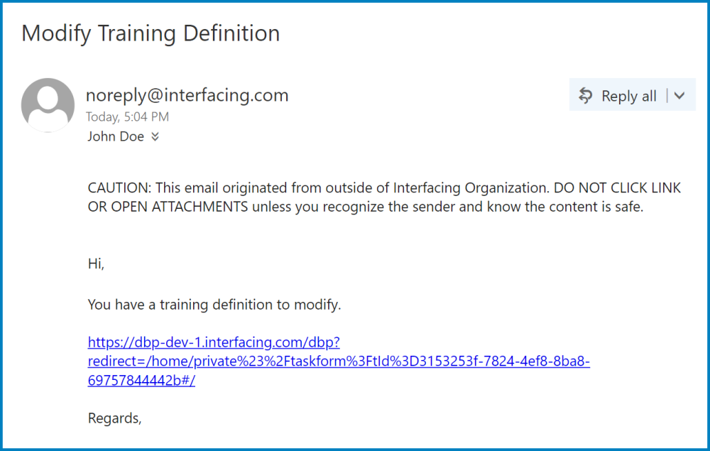 Modify Training Definition Training 11