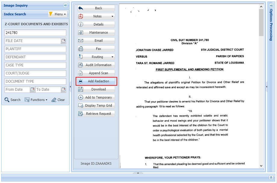Add Redaction Button