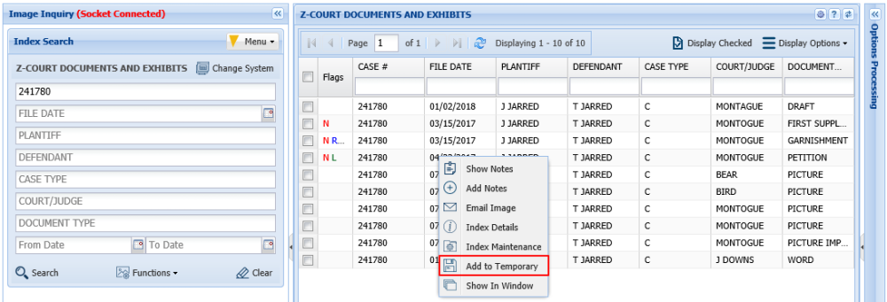 Add To Temporary - Right Click