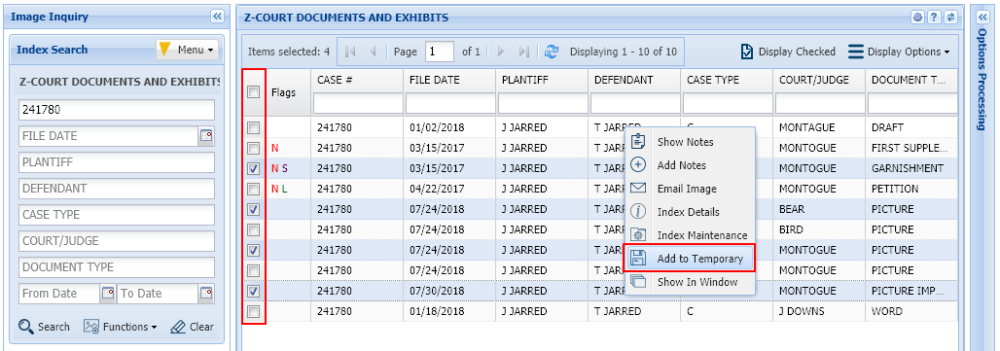 Add To Temporary Using Check Box