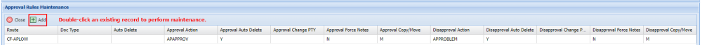Approval Rules Maintenance