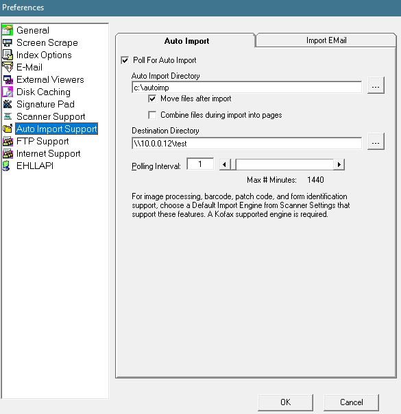 Auto Import Support Menu