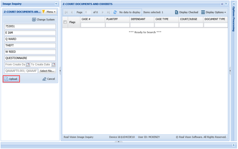 Browse Import Upload