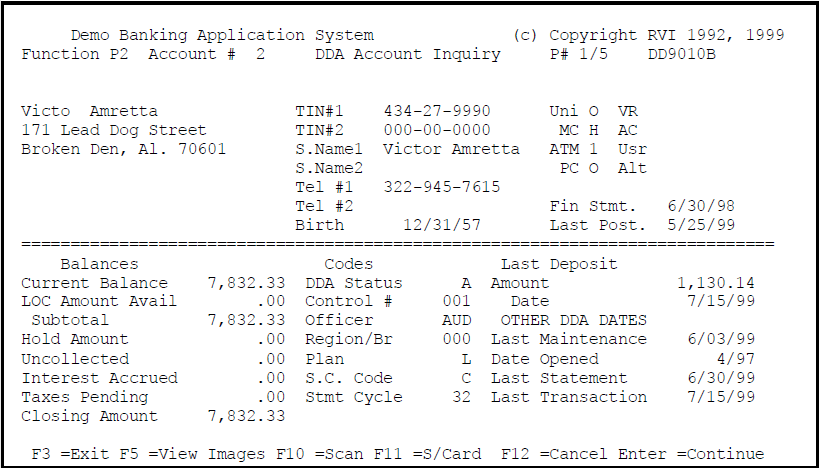 Demo Banking Application System