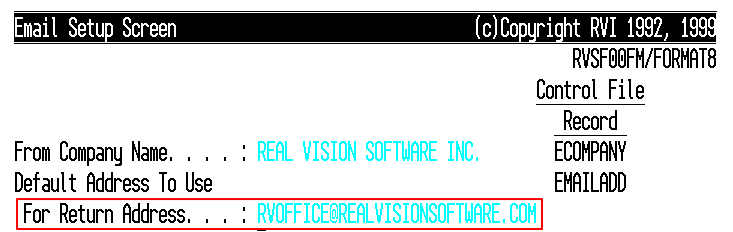 Email Default Return Address