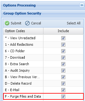 F - Purge Files and Data