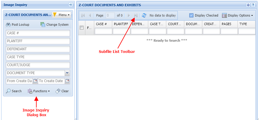 Image Inquiry Screen