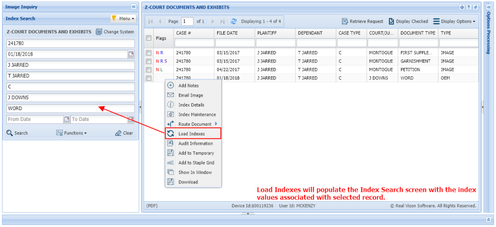 Load Indexes