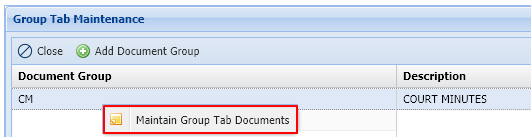 Maintain Group Tab Documents