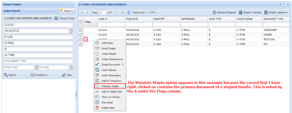 Maintain Staple on Right-Click