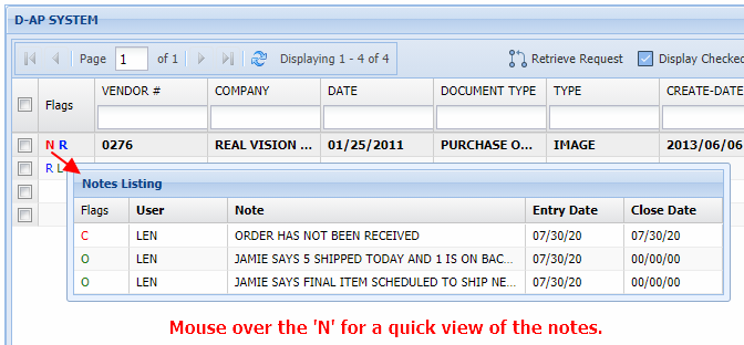 Mouse Over for Notes