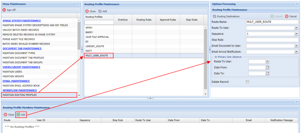 Maintenance - MULT_USER_ROUTE