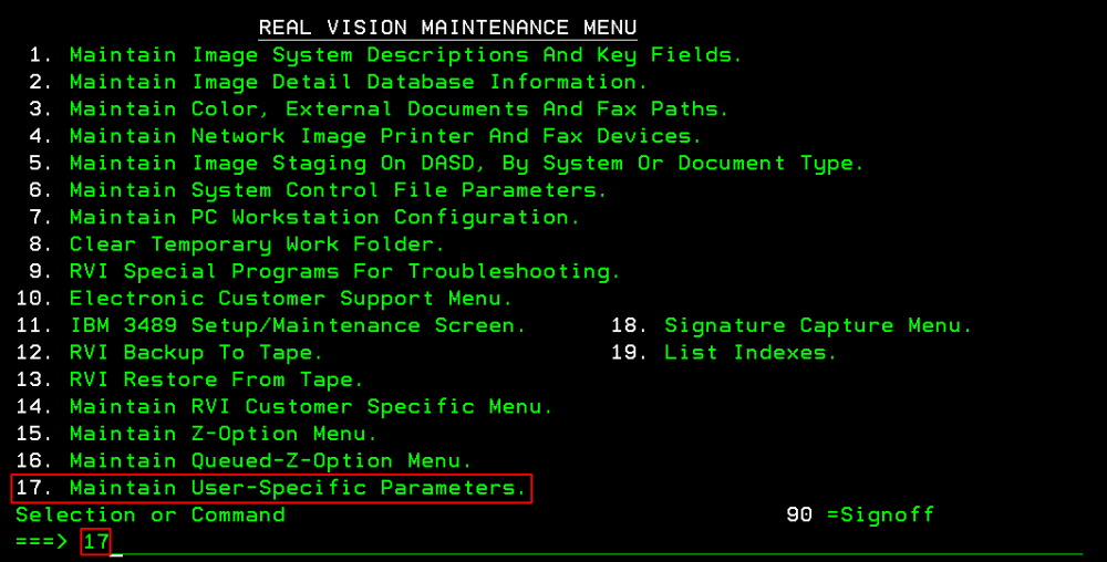 Maintain User-Specific Parameters