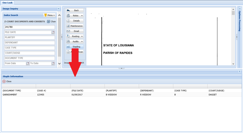 One Look Staple Info