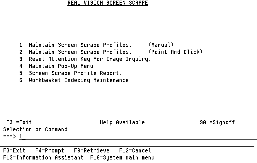 Maintain Screen Scrape Profiles (Manual)