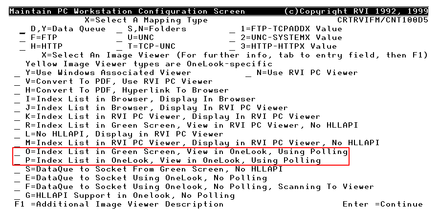 Polling PC Configuration Options