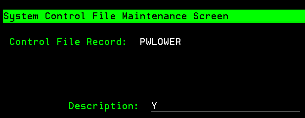 PWLOWER=Y
