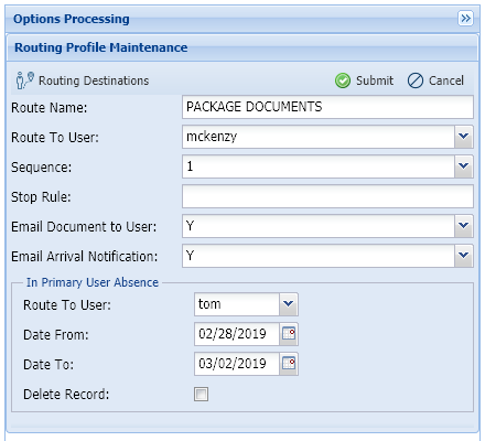 Routing Profile Maintenance