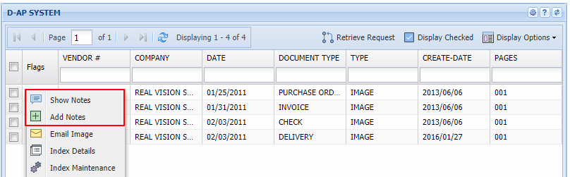 Right-Click Add/Show Notes
