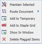 Right Mouse Click on Flagged Records Options
