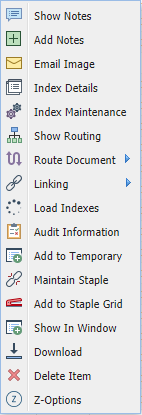 Right Mouse Click on Record Options