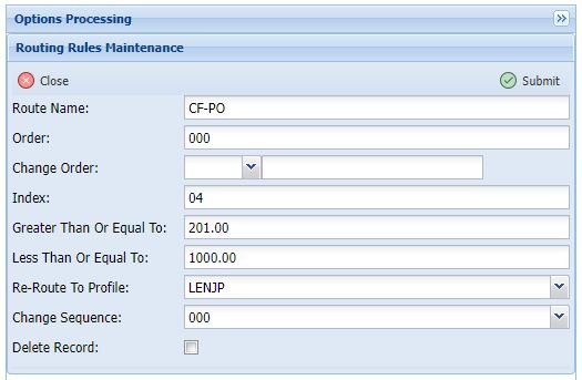 Routing Rules Maintenance