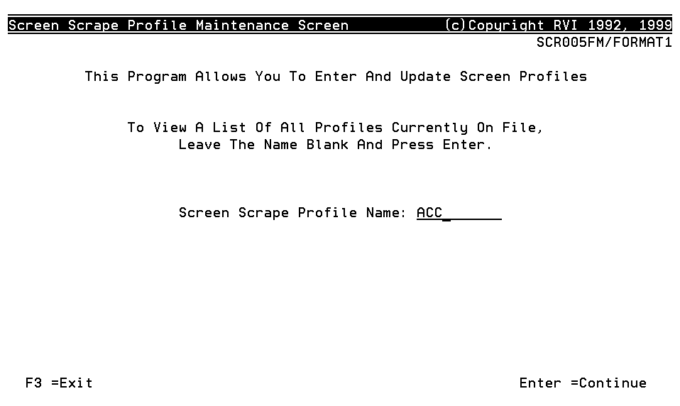 Screen Scrape Profile Name