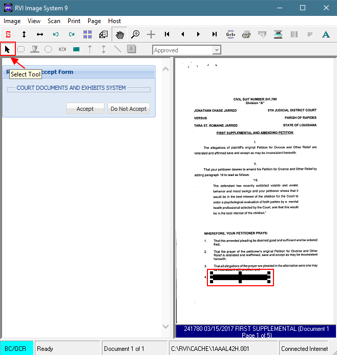 Select Tool To Remove Redaction