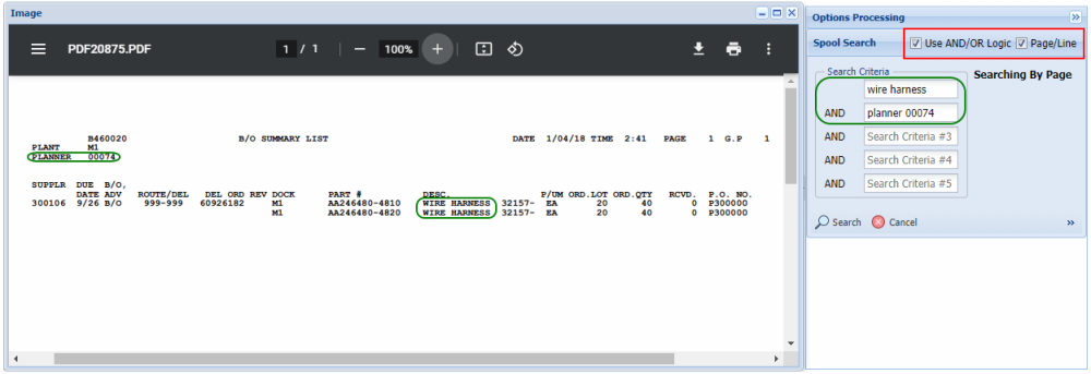 Spool Search Example