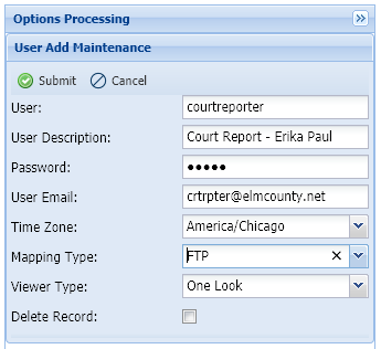 User Add Maintenance