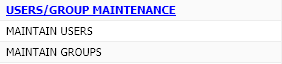 Users/Groups Maintenance