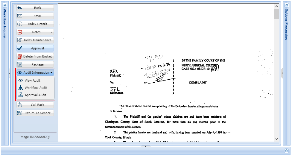 WorkBasket Audit Information