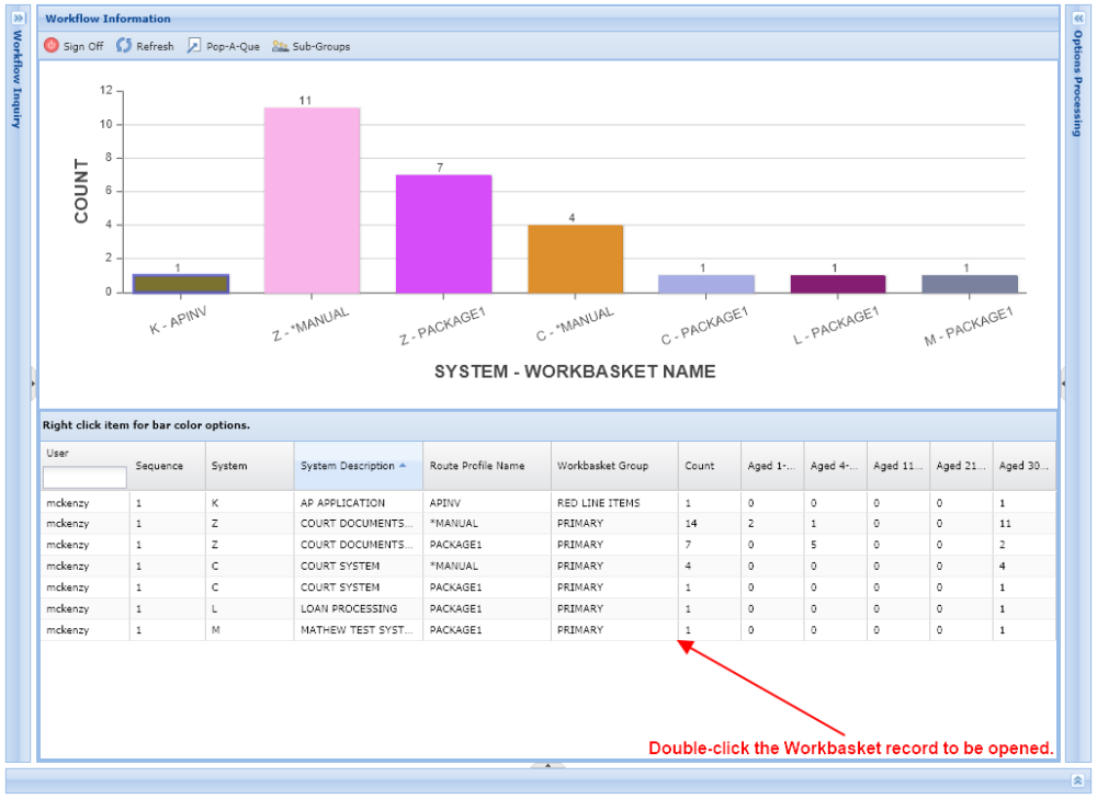 WorkBasket Home Screen