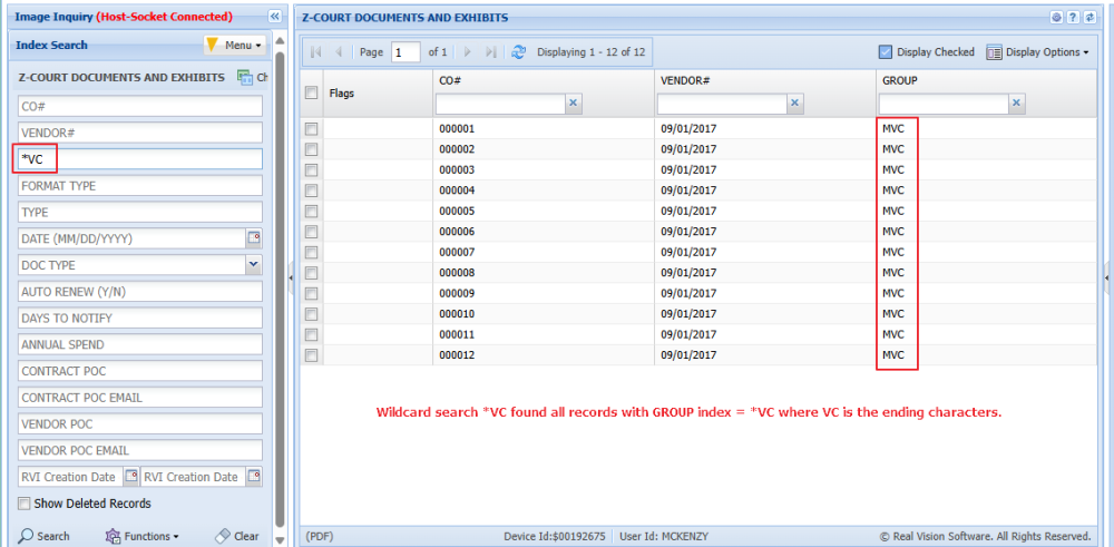 Wildcard Search with *Z174x