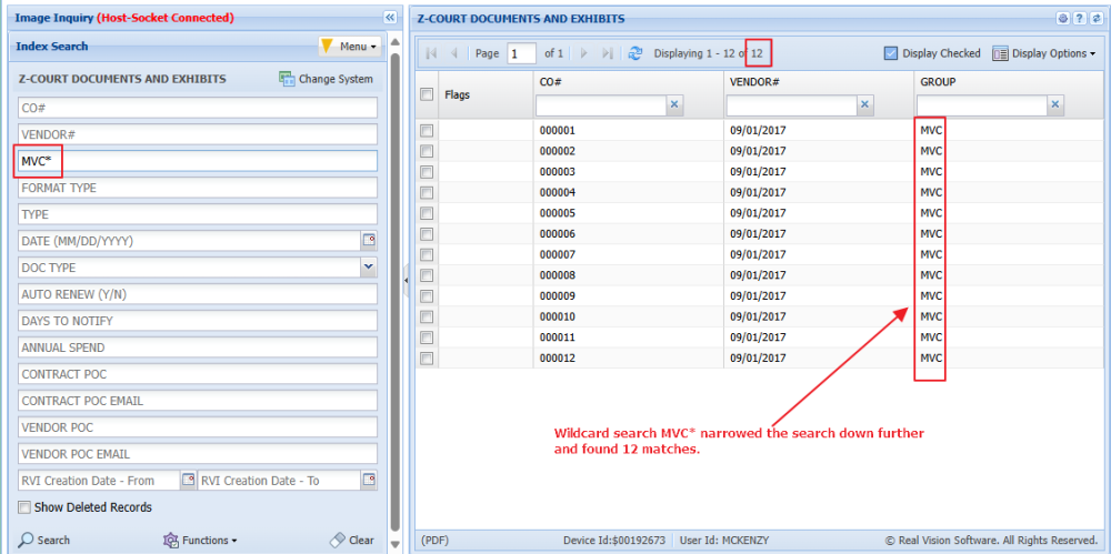 Wildcard Search Default VALUE*