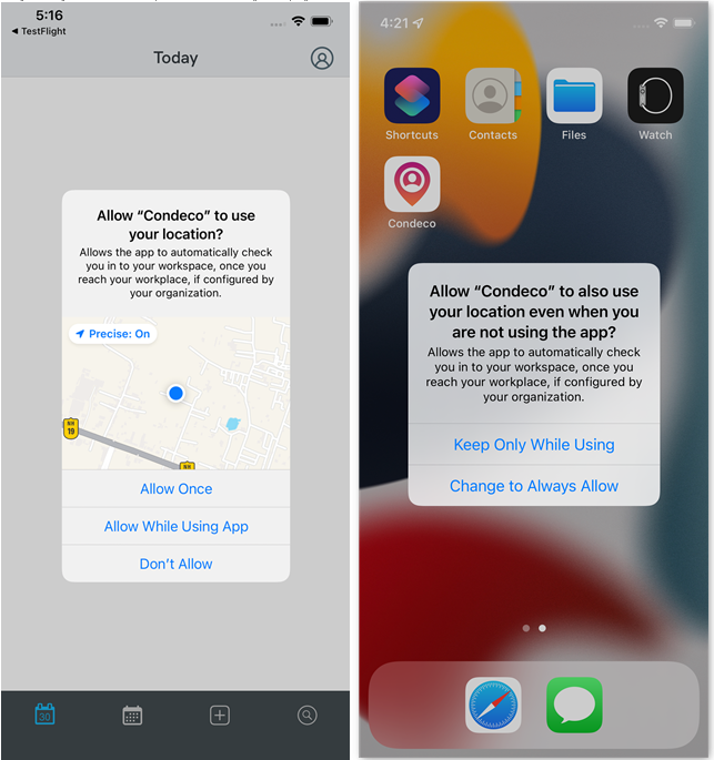 Proximity based Check in Condeco Mobile Apps View All
